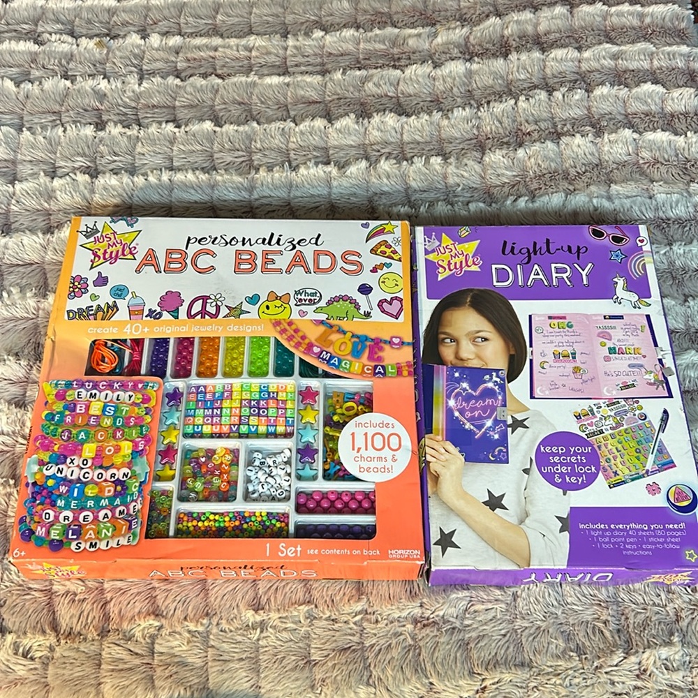 2 items Just my Style ABC Beads & light up Diary